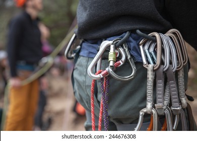 Climbing Harness With Climbing Equipment