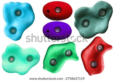 climbing holds set. vector file. isolated. transparent