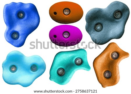 climbing holds set. vector file. isolated. transparent