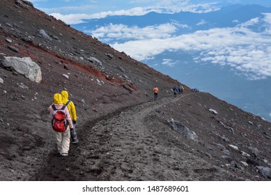 Climbing Mount Fuji Via Yoshida Trail Stock Photo 1487689601 