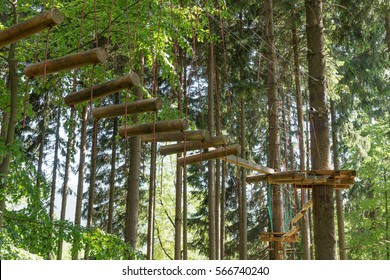 Climbing Park, Adventure Playground In The Forest