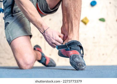 climbing shoes of an athlete in a climbing center - Powered by Shutterstock