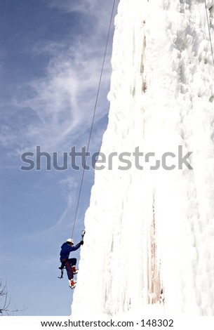 Climbing a wall of ice