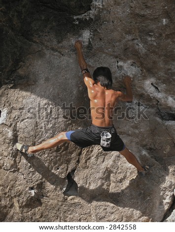 climing on limestone
