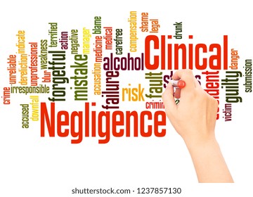 Clinical Negligence Word Cloud Concept On White Background.