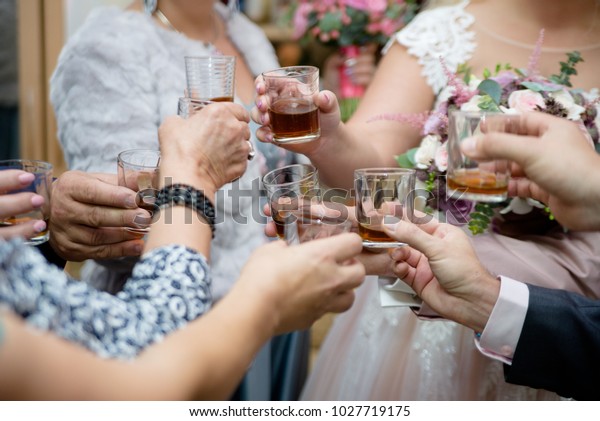 Clinking Glasses Cheers Wedding Party Stock Photo Edit Now