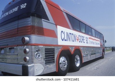 Clinton/Gore Bus On The 1992 Buscapade Campaign Tour In Texas