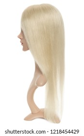 Clip In Long Bleached Blonde Natural Straight Human Hair Weaves Toupee Wigs