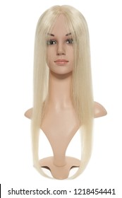 Clip In Long Bleached Blonde Natural Straight Human Hair Weaves Toupee Wigs