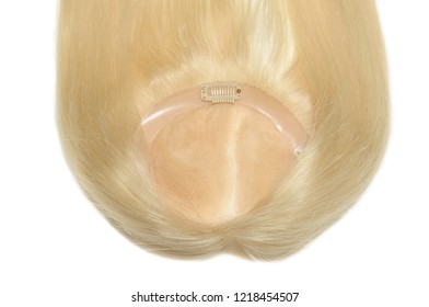 Clip In Long Bleached Blonde Natural Straight Human Hair Weaves Toupee Wigs