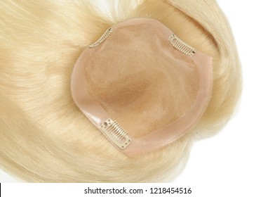 Clip In Long Bleached Blonde Natural Straight Human Hair Weaves Toupee Wigs