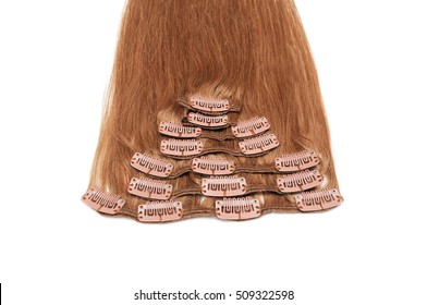 Clip In Long Straight Light Brown Human Hair Extensions