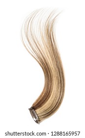 Clip In Remy Straight Brown Mixed With  Blonde Highlights Human Hair Extensions