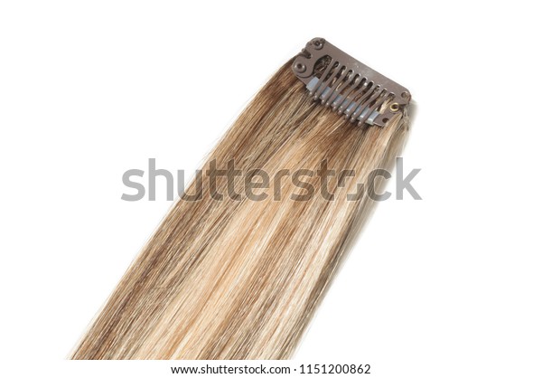 Clip Straight Brown Mixed Bleached Blonde Stock Photo Edit Now