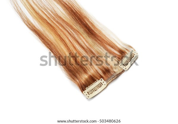 Clip Straight Dark Brown Mix Blonde Stock Photo Edit Now