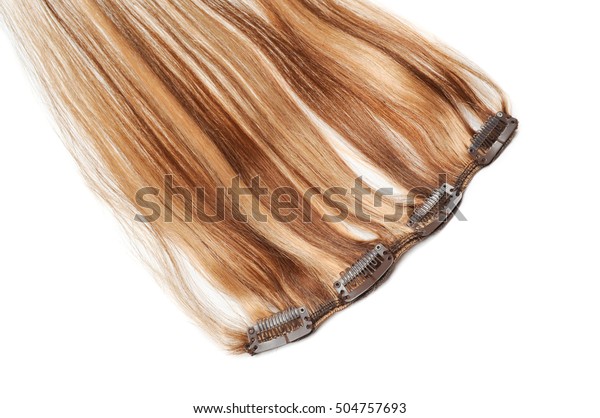Clip Straight Medium Brown Hair Mix Stock Photo Edit Now 504757693