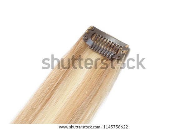 Clip Straight Mixed Brown Blonde Highlight Stock Photo Edit Now