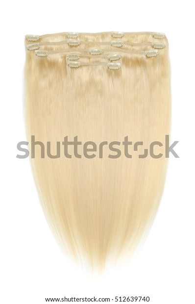 Clip Straight White Blonde Human Hair Backgrounds Textures