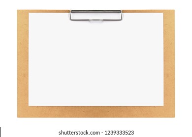 clipboard with blank paper isolated on white background - Shutterstock ID 1239333523