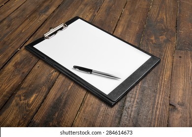 Clipboard, Pen, Paper.