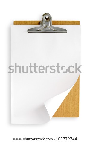 clipboard with white paper