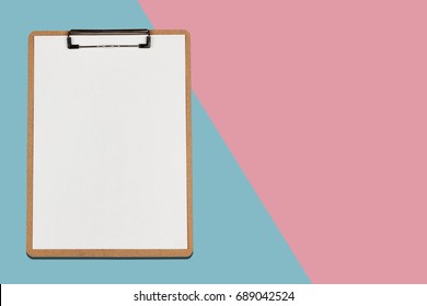 Clipboard White Sheet On Pastel Color Stock Vector (Royalty Free ...