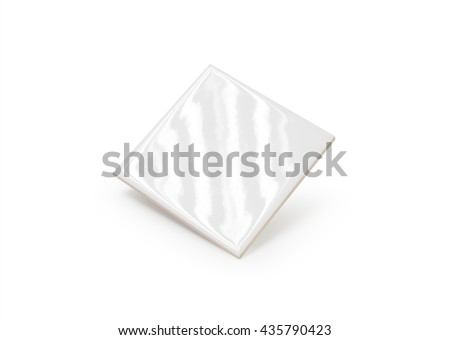 Clipping path ceramic tile on white background. Modern bathroom floor. Blank object for your design.