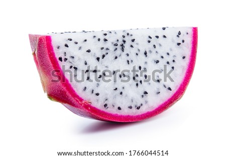 clipping path dragon fruit isolated on white background