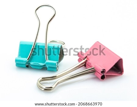 clipping path  Paper clip isolated on white background