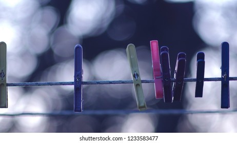 clips on a drying rope