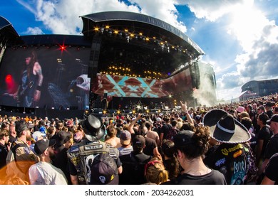 CLISSON, FRANCE - JUNE 20, 2019: Crowd During The Ministry's Concert At Knotfest Meets 2019