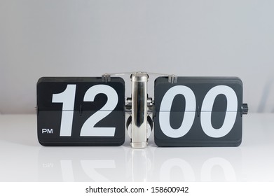 clock before white background
