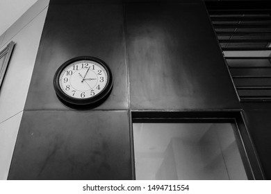 A Clock Black and White