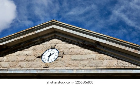 A clock in a building