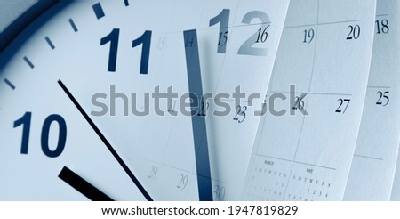 Clock face and calendar composite