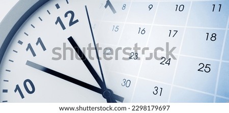 Clock face and calendar composite