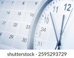 Clock face and calendar composite. Time management
