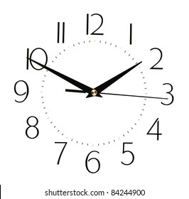 Clock Face Isolated On White Background - Time Concept