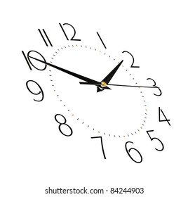 Clock Face Isolated On White Background - Time Concept