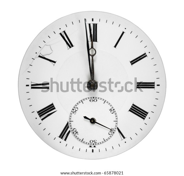 Clock Face Isolated On White Background Stock Photo 65878021 Shutterstock