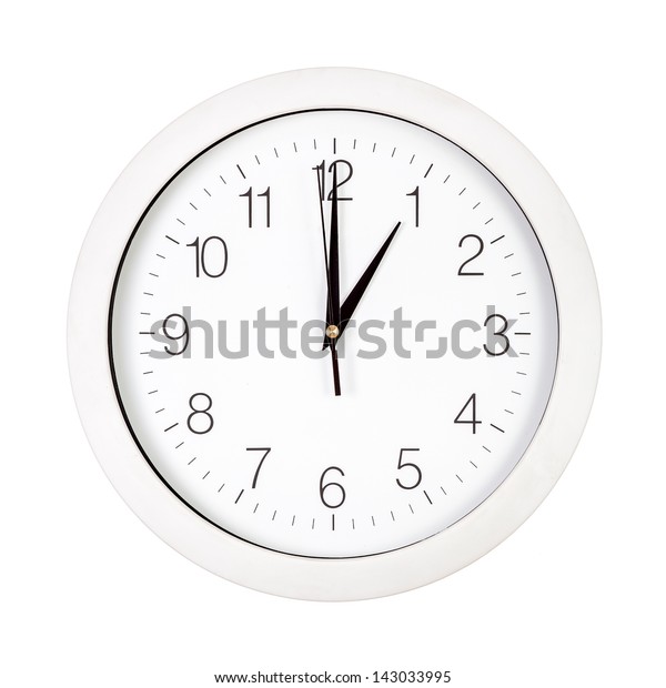 Clock Face Showing One Oclock Isolated Miscellaneous Stock Image