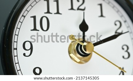 Clock face view Time running out concept. Close up of table business timer. Every minute counts idea. 