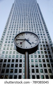 Clock in front of the tower
