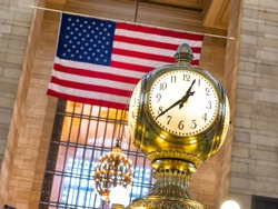 Clock In Grand Central Station Of New York