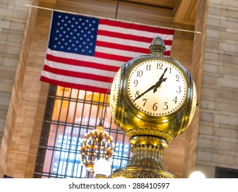 Clock In Grand Central Station Of New York