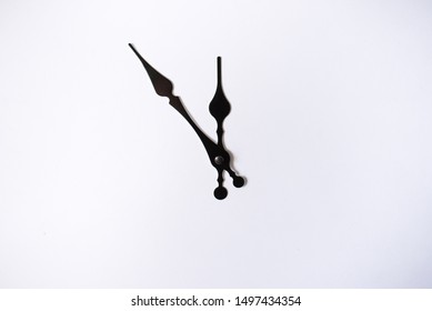 Clock Hands Silhouette On A White Background