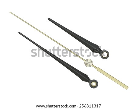 Clock hands (with clipping path) isolated on white background