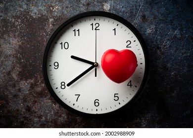 Clock And Heart Symbol.Image Of Life Span.