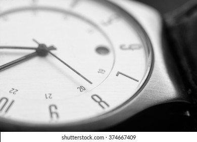 Clock. Macro with blur and soft focus. 