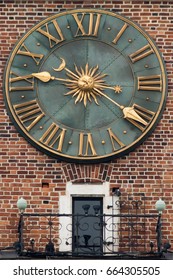 The Clock Of Old Tower In Krakow